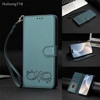 Para Samsung Galaxy A06 A5 A6 A16 A26 A36 A56 2017 2018 4G 5G Capa Flip Carteira De Couro À Prova De Choque Suporte Cart Galaxy A26 5G tamsiai žalia spalva