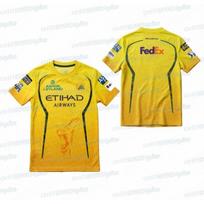 Indian Super Cricket IPL Fan Shirt Remastered Quick Dry Sports Casual Training Top T-shirt Family Matching 6XL yellow