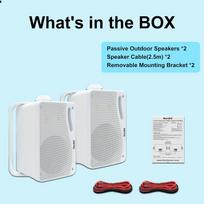 Herdio 3.5‘’ Outdoor Speakers Passive Wired Waterproof 200W 3 Way Premium Mountable Wall Mount Speakers With Superior Sound 2PCS white 3.5 inch Speaker