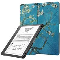 For Kindle Scribe Case 10.2 inch PU Leather Multi-folding Stand Smart Auto Wake Sleep Ebook Cover Funda with Pencil Holder gray