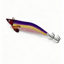 Realistic Luminous Lead Head Squid Jig Hooks Wood Shrimp Egi Lures Sharp for Night Saltwater Octopus Cuttlefish Fishing A2 gray