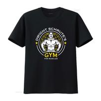 Funny The Office Dwight Schrute Gym Print Casual Workout Fitness T Shirt Vintage Washed Stylish Fashion Graphic Stretched S