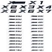 3D ABS Glossy Black XDrive Alphanumeric Emblem AMVP6 Sticker for BMW X1 X2 X3 X4 X5 X6 X7 & GT - 18i 20i 23i 25i 28i 30i 35i 40i 45i 5 XDrive 28d