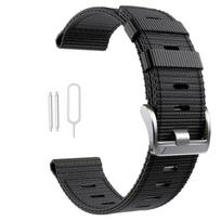 22mm Quick Release Nylon Sport Strap for Garmin Instinct Solar Tactical Tide Esports with Reinforced Thick Spring Bars Wristband 22MM Special Version black
