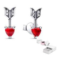 Pandora 925 Sterling Silver Stud Earrings Women's Silver 293668CO1 F-Brand Original Box white