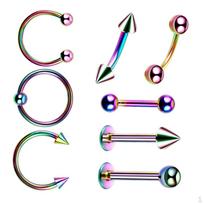 Stainless Steel Nose / Lip Eyebrow Hoop Earrings Tragc Piercings 10mm blue