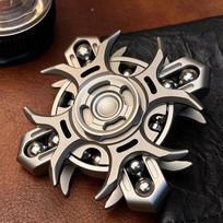 Oracle Tuning Fork Edc Fidget Spinner Crisp Sound Double-Sided Linkage Stress Relief Toy Metal Decompression Fingertip Gyro Gift black