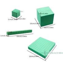 Ten Blocks Complete Set Kids Math Plaything Math Blocks Plastic Base Ten Set Cube Kids Math Plaything Counting Cubes Set[Q]Q@
