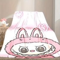 1pc LABUBU Blanket, Home Printed Throw Blanket - Soft Blanket Gift for Family, Washable Sofa Bed Blanket 80cmx120cm