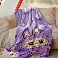 1pc LABUBU Blanket, Home Printed Throw Blanket - Soft Blanket Gift for Family, Washable Sofa Bed Blanket 150cmx180cm