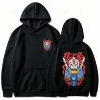 Gundam Vyriškas džemperis su gobtuvu Super RX78 Anime Džemperis Aukštos kokybės Rudens Žiemos Šiltas Sportinis Viršus M black