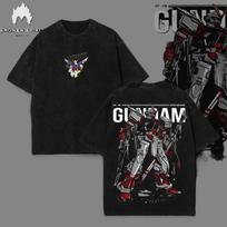Mobile Suit Gundam Vintage Anime Graphic T Shirt Double Sided Tee 4XL black