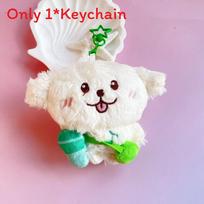 Nct Wish Riku Yushi Sakuya Plush Keychain With Removable Bunny Fur For Collectors And Fans White Green
