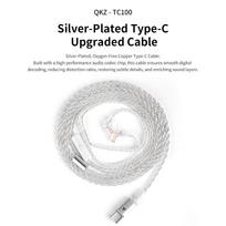 QKZ TC100 Earphone Cable Type-C 2PIN 0.75mm Wired Headphones Replacement Upgraded Wire For KZ ZSN ZSX PRO X ZS10 CCA TRN Headset