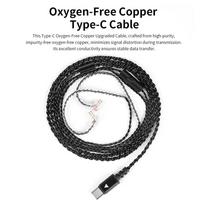 QKZ TC100 Earphone Cable Type-C 2PIN 0.75mm Wired Headphones Replacement Upgraded Wire For KZ ZSN ZSX PRO X ZS10 CCA TRN Headset juoda