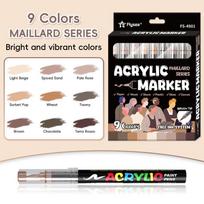 9Colors Direct Liquid Acrylic Marker Pen Soft Brush Tip Non Bleed Layable Paint Pen For Diy Hand Painting Multi Surface Graffiti A5 gray
