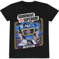 Official Transformers Soundwave Superior Unisex Black T-Shirt, XX-Large, Black, XXL L įvairiaspalvis