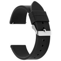 Apyrankė 16mm 18mm 20mm 22mm Greito atsegimo minkšto silikono laikrodžio apyrankė Universali guminė vandeniui atspari išmaniojo laikrodžio apyrankės pakeitimas 22mm juoda