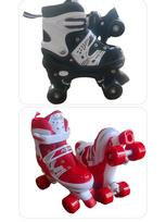 Adjustable Inline and Double Row Roller Skates for Kids and Adults L 39-42 black