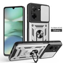 Smūgiams atsparus dėklas Xiaomi Redmi A5 4G Global (171.7mm) Dėklas Armor su žiedu-stovu ir apsauga kamerai, skirtas Redmi A5 4G Funda Redmi A5 4G (171mm) gray