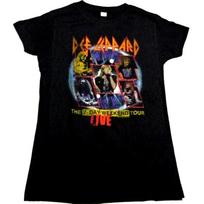 DEF LEPPARD cd lgo 7 DAY WEEKEND TOUR Official Babydoll SHIRT LRG New adrenalize 2XL brown