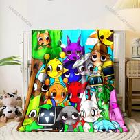 Play Music S-Sprunki Printed Blanket Warm Soft and Comfortable Home Travel Blanket Sofa Bedding Cover Blanket Child for Gifts Size: 75*100cm, Weight: 280 GSM