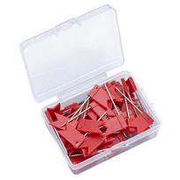 Pack of 100 Multicolor Flag Styles Map Pins Thumbtacks Push Pins Set In Storage Box For Organizing Files And Projects raudona