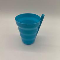 4 vnt. 10 oz tiesioginis puodelis su šiaudeliu vaikams, puodelis su įmontuotu šiaudeliu, sukraunamas, be BPA, plastikiniai, Sip-A-Cup gėrimo puodeliai, pienas mėlyna