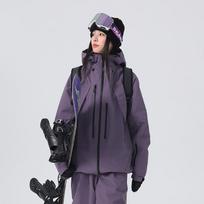 Baggy Ski Jacket for Men and Women Breathable Snow Coat Waterproof Insulated Waterproof Snowboard Jackets With Hood Loose Fit Windproof Skiing Jacket L gray