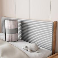 Sieninis lovos šoninis apsauginis aptvaras su minkštu antialerginiu maišeliu, apsauginiu pagaliuku, lipduku „pasidaryk pats“, lovos šoninės sienos tapetų dekoras 20x200CM šviesiai pilka spalva
