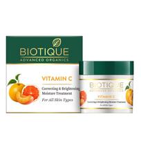 Biotique Saffron Youth Anti-Ageing Cream Reduces fine lines Lightens dark Spots, 50g & Biotique Vitamin C Correcting and Brightening Non Greasy Fa blue
