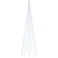 vidaXL Kalėdų eglutė ant vėliavos stiebo, 300cm, 310 šaltų baltų LED