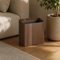 Wood Grain Trash Dark Inner Liner WoodGrain Bin Black Walnut Black Walnut