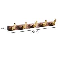 Black Gold Wood Wall Hooks Punching-free Hook Key Bag Clothes Towel Hanger Hooks Bathroom Kitchen Accessories Household Decor
