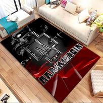 Rammstein Logo Design Rug Patterned carpet, non slip mat suitable for living room and bedroom sofas 100x150cm( 39x59in) gray