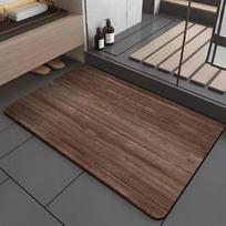 Brown Wood Print Bathroom Mat Diatomaceous Earth Quick Dry Anti-Slip Absorbent Floor Rug for Bathroom, Entryway, Kitchen 40x60cm 16x24inch