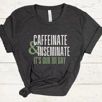 Funny Iui T Shirt Caffeinate Inseminate Snarky Day Couples His And Hers 4XL gray