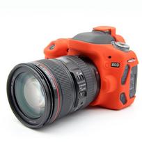 Silicone Camera Body Cover Canon EOS 80D DSLR - Shockproof Scratch Resistant Protective Case In Yellow Red Green Black 80D Red