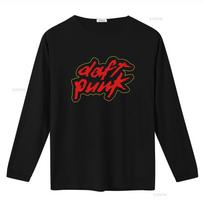 Daft Punk T Shirt Logo vintage Washed Breathable Slightly Comfortable homme Casual Unisex Soft streetwear fashion Versatile M red