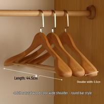 Solid Wood Non-Slip Clothes Hanger: Traceless, Anti-Shoulder Point, Wide-Shoulder Design for Clothing Stores and Hotels. Luxury Wide Shoulder Hanger