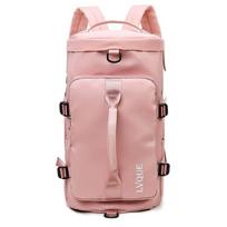 Large Capacity Travel Duffle Backpack Gym Bag with Shoe Compartment Wet Dry Pocket for Women Men 16 beige