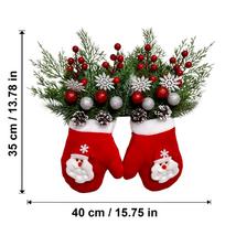 Twinkling Christmas Glove Wreath With Lights black