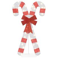 vidaXL Kalėdų puošmena Candy Cane 50 LED šiltai balta
