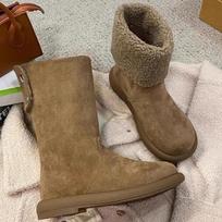 Plokštieji batai Kailiniai Moteriški Ankle Boots Trumpas pliušas Šilti batai Žiemos Dizainerio 2025 Mados Gotiški Gladiatoriai Suede Laisvalaikio batai Sniego Botas Mujer 36 chaki