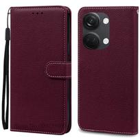 OnePlus Nord 3 dėklas Odinė piniginė Atverčiamas dėklas OnePlus Nord 3 5G dangtelis Coque Fundas One Plus Nord 3 Nord3 telefono dėklui Oneplus Nord 3 5G vyno raudonos spalvos