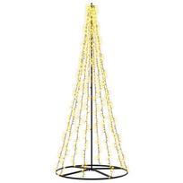 vidaXL LED kalėdinė eglutė 235 cm 1000 LED Šilta balta Plienas Juoda