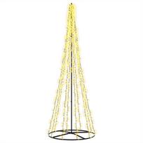 vidaXL LED kalėdinė eglutė 285 cm 1550 LED Šilta balta Plienas Juoda