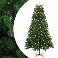 vidaXL Dirbtinė Kalėdų eglutė 120 cm 150 LED Šilta balta PVC Žalia
