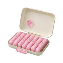 7 Day Portable Pills Dispenser Case Large Capacity Travel Medicine Organizers With Intelligent Compartments Safe ABS Plastic For Home Or Trip white