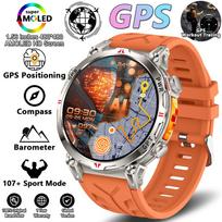 New T-Rex 3 Smart Watch Men GPS Positioning Military 5ATM Waterproof Watch 650mAh Battery Compass Altimeter GPT Assistant Watch oranžinė